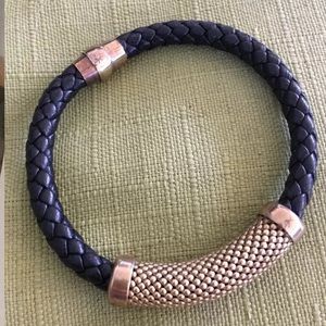 JCM Italy sterling silver-braided leather bracelet